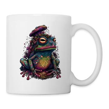 Trippy Mushroom Frog - Psychedelic Motif - Mug - white - Right
