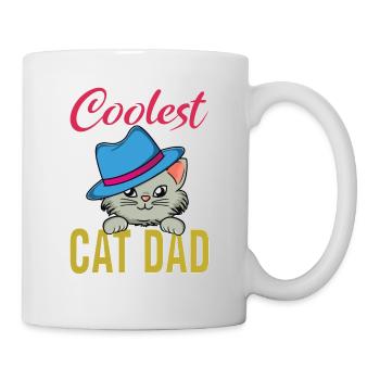 Coolest cat dad - Mug blanc - blanc - Droite