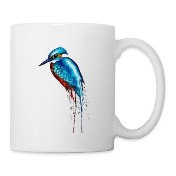Martin-pêcheur aquarelle - Mug blanc - blanc - Droite