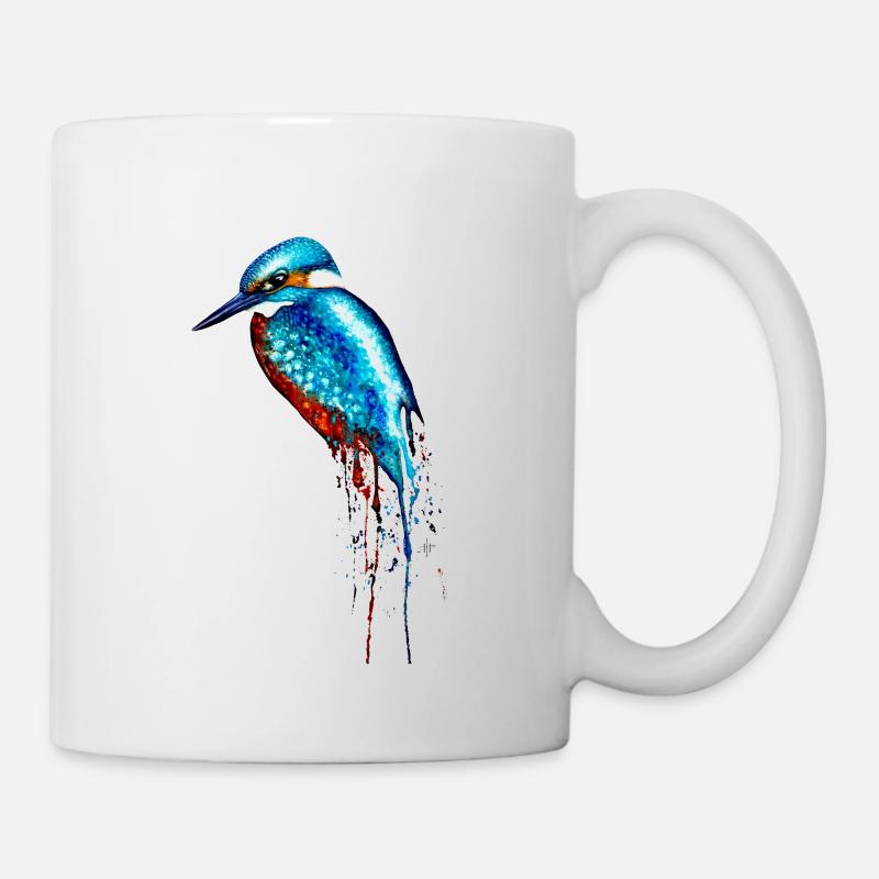 Martin-pêcheur aquarelle - Mug blanc - blanc