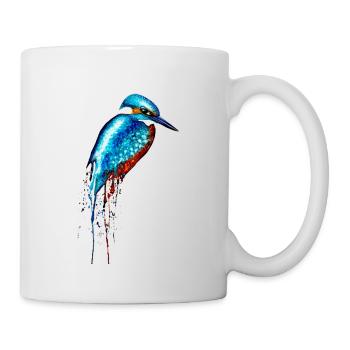 Martin-pêcheur aquarelle - Mug blanc - blanc - Droite