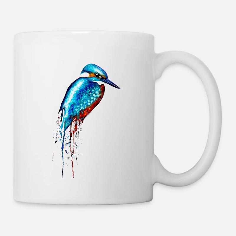 Martin-pêcheur aquarelle - Mug blanc - blanc