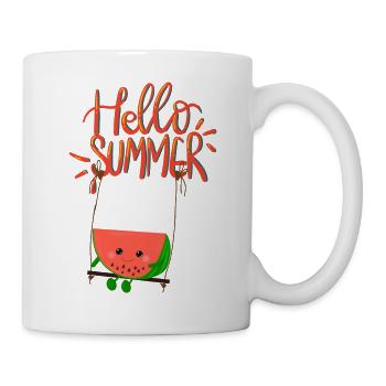 Bonjour Melon d’été - Mug blanc - blanc - Droite