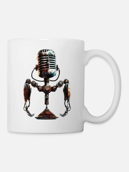microphone old school - Mug blanc - blanc