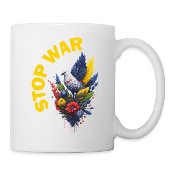 Stop guerre, Ukraine, Liberté - Mug blanc - blanc - Droite