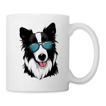 Border Collie Zeichnung - Tasse - Weiß - Rechts