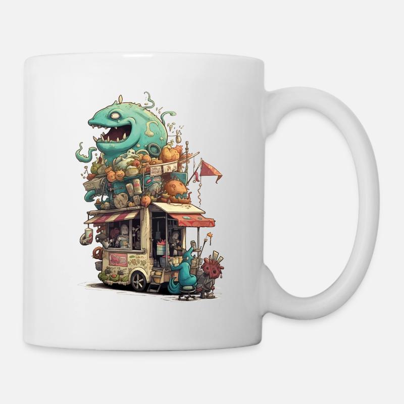 Monster Flohmarktstand - Tasse - Weiß