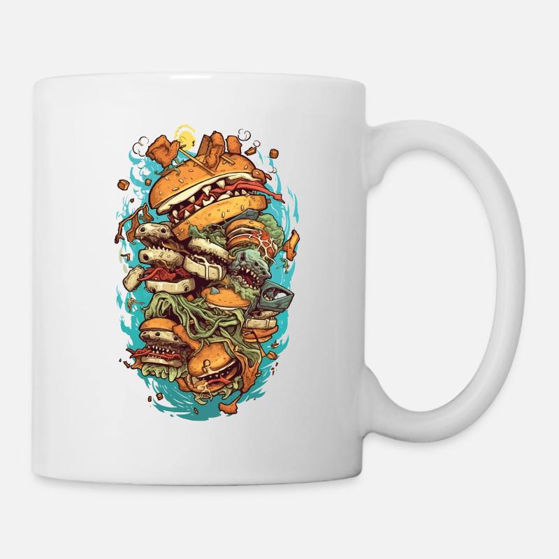 Burger Monster Design - Tasse - Weiß