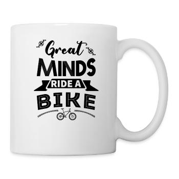 Kluge Köpfe fahren Fahrrad - Tasse - Weiß - Rechts