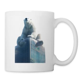 Der Eisbär auf dem Dach - Tasse - Weiß - Rechts