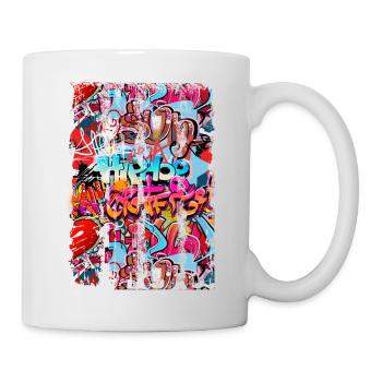 Graffiti-Stil Splash Hip Hop Farben Maler Farbe - Tasse - Weiß - Rechts