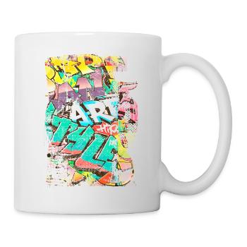 Graffiti-Stil Splash Hip Hop Farben Maler Farbe - Tasse - Weiß - Rechts