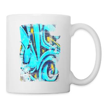Graffiti-Stil Splash Hip Hop Farben Maler Farbe - Tasse - Weiß - Rechts