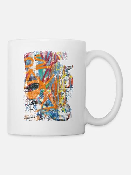 Graffiti-Stil Splash Hip Hop Farben Maler Farbe - Tasse - Weiß