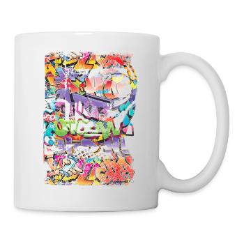 Graffiti-Stil Splash Hip Hop Farben Maler Farbe - Tasse - Weiß - Rechts