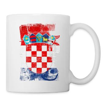 Drapeau national croate emblème Croatie Hrvatska hrv - Mug blanc - blanc - Droite