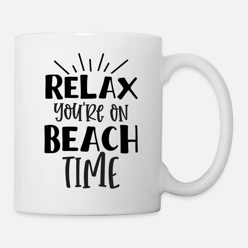 Détendez-vous, vous êtes à l’heure de la plage - Mug blanc - blanc