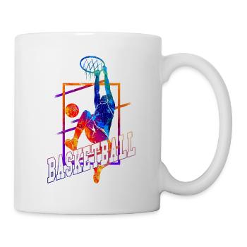 Basketball Basketballspieler Spieler Vintage Bunt - Tasse - Weiß - Rechts