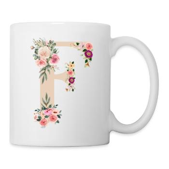 F aus Blüten - Tasse - Weiß - Rechts