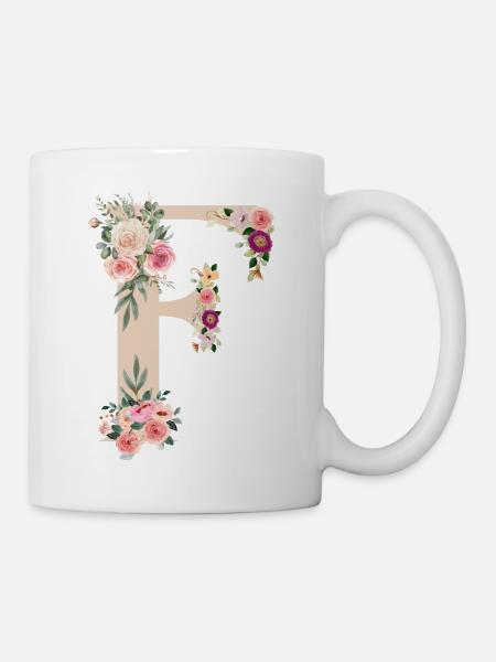 F from flowers - Mug - white