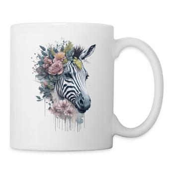 Zèbre floral - Mug blanc - blanc - Droite