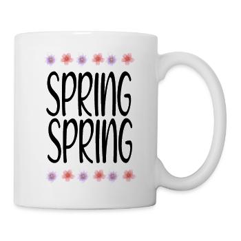 SPRING Words Design avec des fleurs - Mug blanc - blanc - Droite