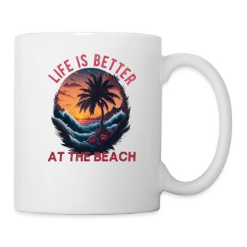 La vie est meilleure à la plage - Mug blanc - blanc - Droite