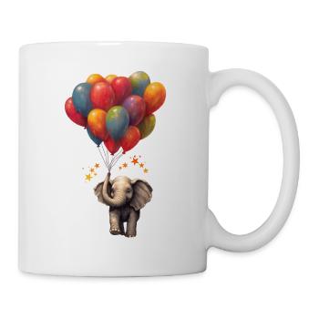 Eléphant avec ballons - Mug blanc - blanc - Droite
