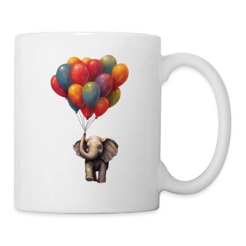 Eléphant avec ballon - Mug blanc - blanc - Droite