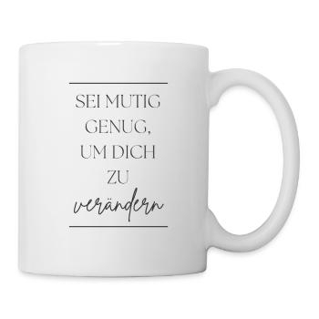POSITIVE EINSTELLUNG MINDSET Motivation - Tasse - Weiß - Rechts