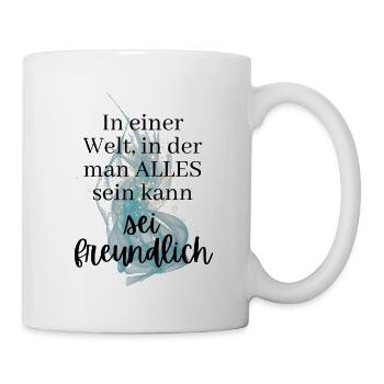 POSITIVE EINSTELLUNG MINDSET Motivation - Tasse - Weiß - Rechts