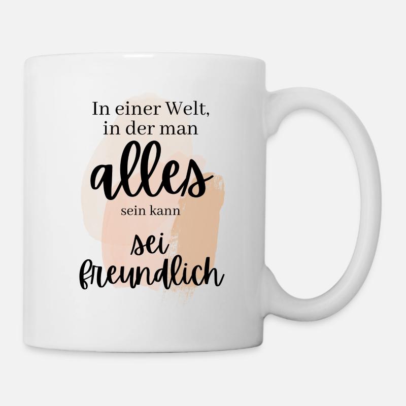 freundlich POSITIVE EINSTELLUNG MINDSET Motivation - Tasse - Weiß