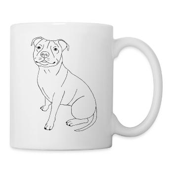 Staffordshire Bullterrier - Tasse - Weiß - Rechts
