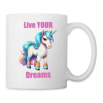 Live your dreams. Unicorn Love - Tasse - Weiß - Rechts