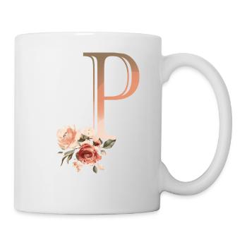 Letter P with flowers - Mug - white - Right