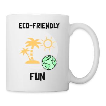 Plaisir écologique en été, soleil, plage et mer - Mug blanc - blanc - Droite