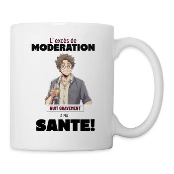 humour apero excès de moderation mauvais - Mug blanc - blanc - Droite