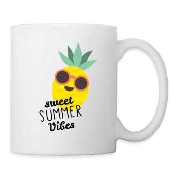 Pineapple with saying sweet summer vibes - Mug - white - Right
