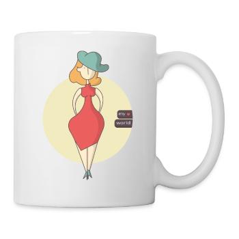 Meine Welt - Tasse - Weiß - Rechts