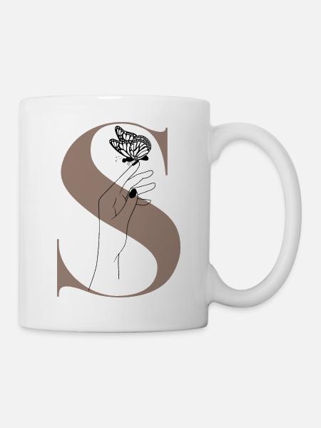Magischer Schmetterlingsbuchstabe - Tasse - Weiß