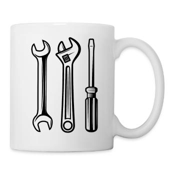 Handwerker Handyman Handwerk Werkzeug Baustelle - Tasse - Weiß - Rechts