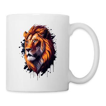 Abstract illustration of lion - Mug - white - Right