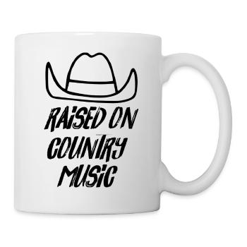 Raised on country quote - Mug - white - Right