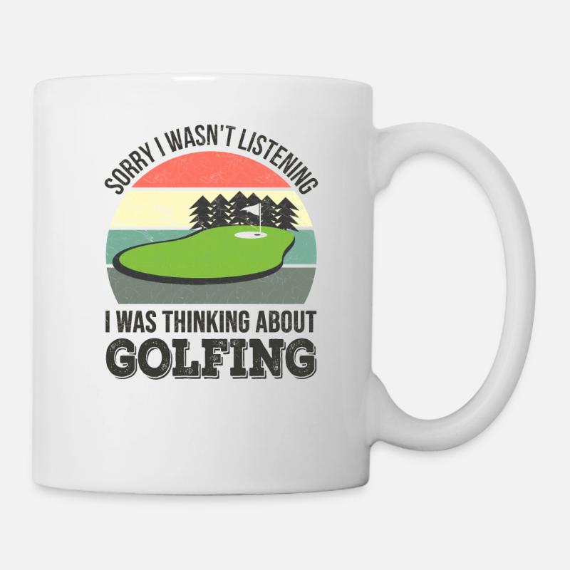 Désolé de ne pas écouter, je pensais Golf - Mug blanc - blanc