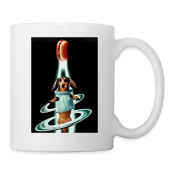 Teckel vu de l’espace - Mug blanc - blanc - Droite