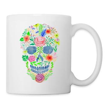 Blumenschädel - Tasse - Weiß - Rechts