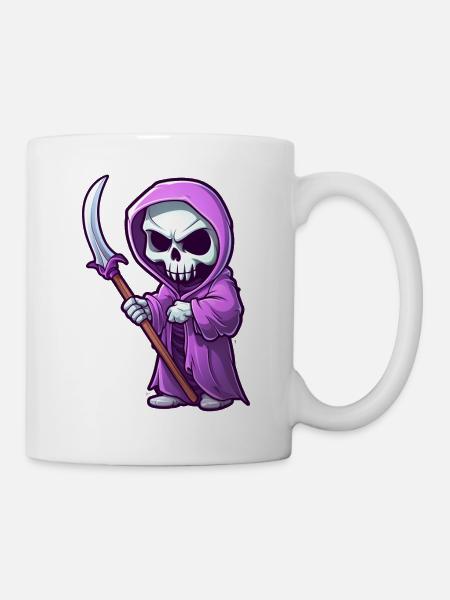 Graffiti Sensenmann Sticker - Tasse - Weiß