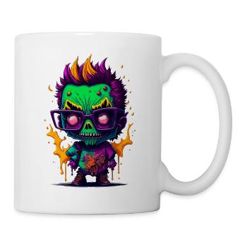 Bunter cooler Zombie - Tasse - Weiß - Rechts