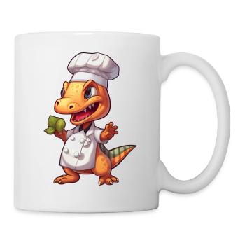 Cute Baby Velociraptor Chef - Mug - white - Right