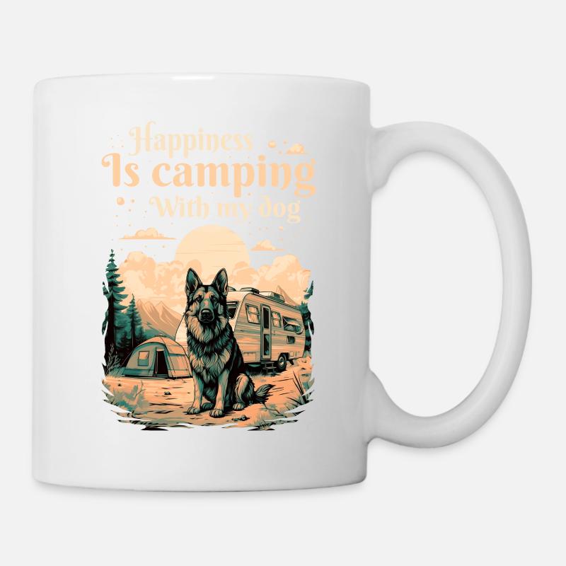 Schäferhund Camping Hunde Zelten Hundebesitzer - Tasse - Weiß
